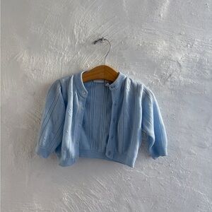 Vintage elegant baby 6-9 months baby blue cardigan